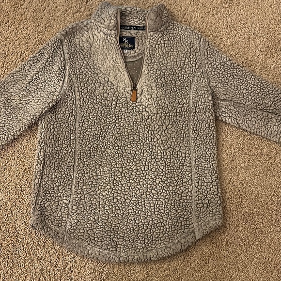 Simply Southern Sweaters - Simply southern Sherpa grey adult size small semi used, no damage